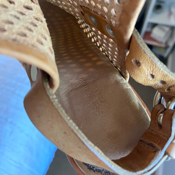 rag & bone Tan Wyatt Laser Cut Leather Sandals - Picture 7 of 8